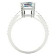 thumbnail image 4 of 2.35 ct Emerald Cut Blue Moissanite Solitaire with Simulated Diamond Accents 18K White Gold Womens Engagement Ring, 4 of 5