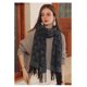 thumbnail image 4 of Estampado de amor, bufandas de otoño e invierno, bufandas a cuadros, temperamento de moda, borlas, bufandas cálidas, chales, gris claro, 4 of 5
