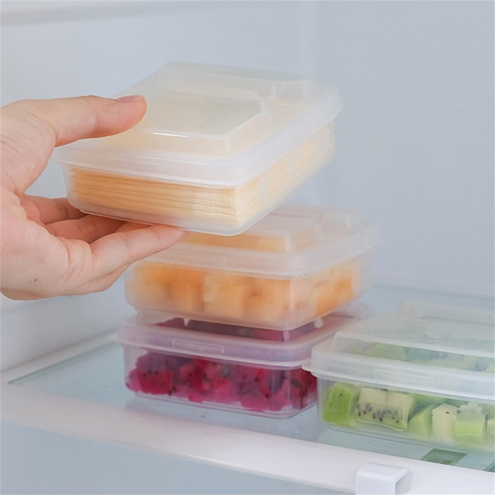 Clear Food Storage Box Plastic Refrigerator Cheese Box 5 PCS