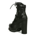thumbnail image 3 of Women D-Ring Lace Up Lug Chunky Platform Booties 18903, 3 of 6