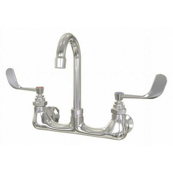 Sani-Lav Manual Gooseneck Service Sink Faucet, 8" Mount, Chrome 2 Hole 206