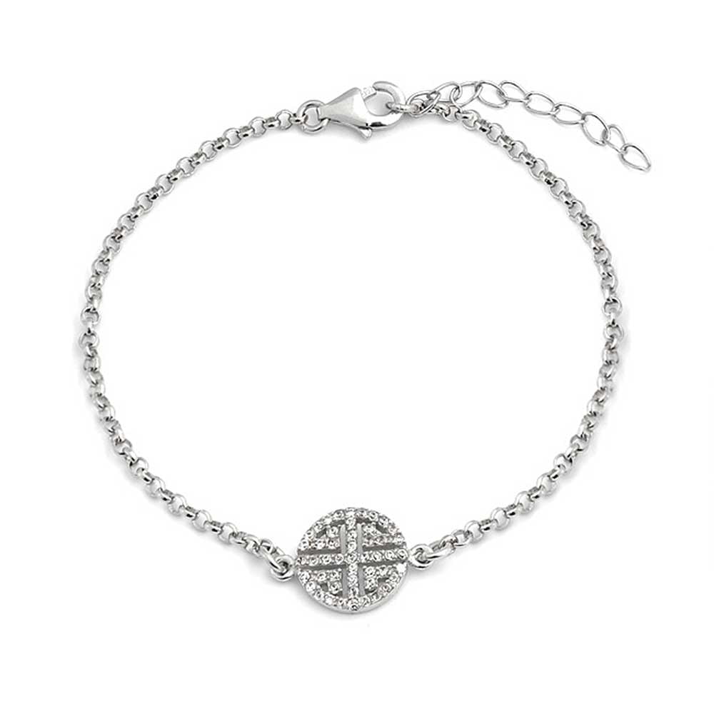 Sterling Silver One Sided Good Luck Items Necklace