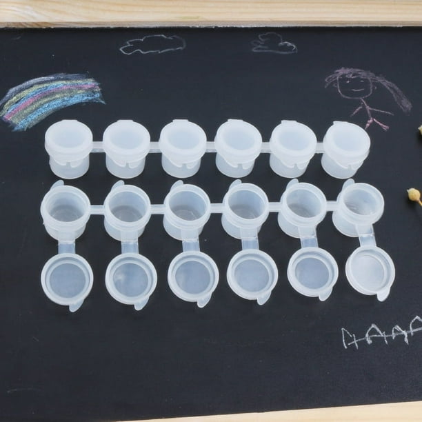 Caja de plástico vacía de seis piezas de 5 ml, caja de pintura acrílica, tira de pintura de varias piezas