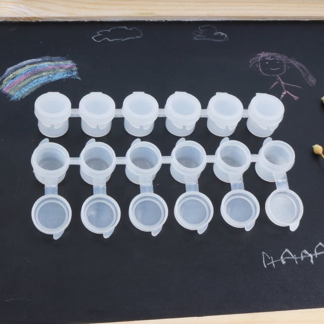 Caja de plástico vacía de seis piezas de 5 ml, caja de pintura acrílica, tira de pintura de varias piezas
