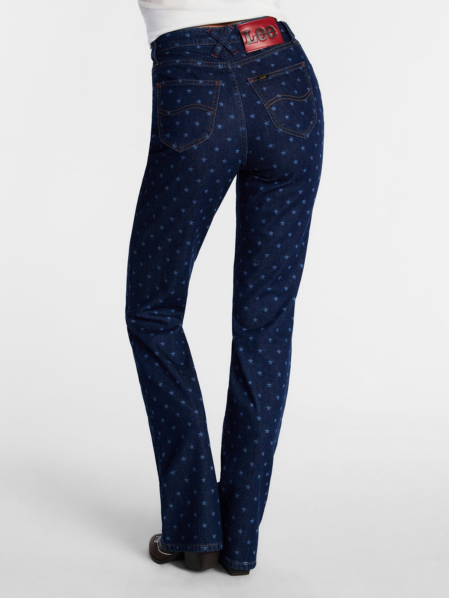 Kacey Lee Women's High-Rise Star Print Bootcut Jeans, Sizes 0-18