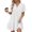 White, variant on Qiopertar Women's V-Neck Pleated Loose Dress Casual Short Sleeve Solid Color Summer Vacation Beach Travel Boho Relaxed Flowy Maxi Dress, White S