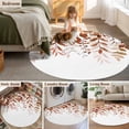 thumbnail image 5 of Round Area Rug 5 Ft, Brown Leaves Washable Non-Slip Circle Carpet for Living Room/Bedroom, Summer Botanical Low-Profile Runner Mats Collection Rugs for Indoor, 5 of 8