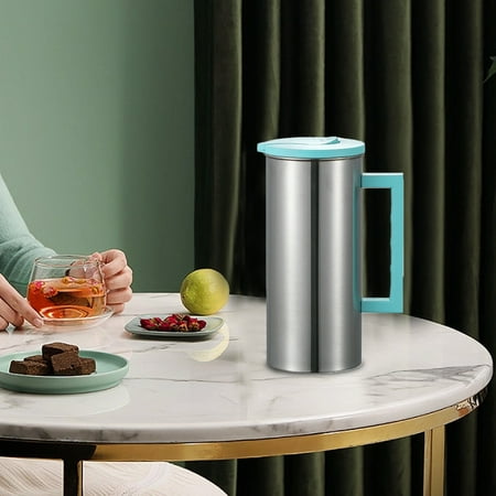 

Fufafayo Today Deals Stainless Steel Cold Water Kettle 1.6L Household Kettle Restaurant Beverage Kettle Milk Kettle Large Capacity Convenient Straight Tube Kettle With Lid