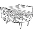 thumbnail image 1 of Air Fryer Accessories, Set of 2 Multi-purpose Stainless Steel Air Fryer Rack, 8 Inch Round Double Layer Rack with 4 Skewers Fits all 5.2QT - 5.8QT, 1 of 6