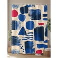 thumbnail image 4 of Shower Curtains Abstract Blue Red Geometric Bath Curtain Modern Art Waterproof Bathroom Shower Curtain Set with Hooks Decoration 36 x 72 Inches, 4 of 7