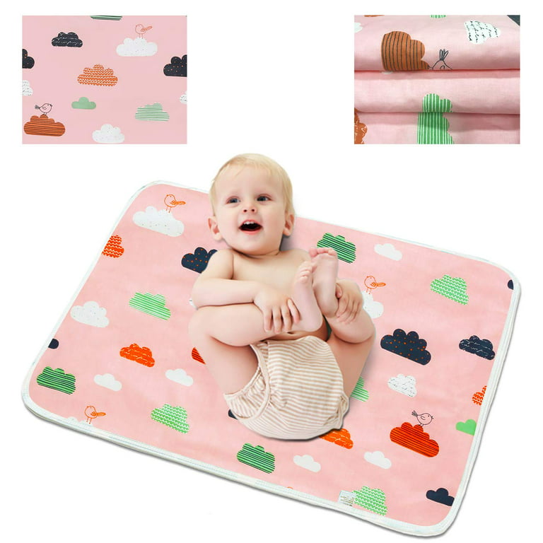 D-GROEE Printing Waterproof Diaper Changing Pad, Reusable Breathable Leak  Proof Infant Mattress Pad Portable Travel Baby Changing Mat