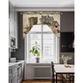 thumbnail image 3 of Vintage Farmhouse Swag Valances for Windows, Small Curtains Drapes, Retro Country Boots Flowers Leaf Book Kitchen Window Curtains Over Sink Window Treatment Valance for Bedroom/Bathroom 56"x36", 3 of 5