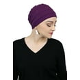 thumbnail image 3 of Cancer Headwear For Women Bamboo Beanie Chemo Hats Sleep Cap Head Coverings Turban (Plum), 3 of 3