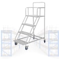 thumbnail image 5 of golytefs 4 Steps Industrial Rolling Step Ladder 445LBs Capacity W/ Wheels for Home Office, 5 of 9