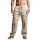 thumbnail image 2 of Pantalones largos para hombre, casuales, de moda, para vacaciones, lisos, casuales, con cintura elástica y bolsillos., 2 of 6