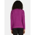 thumbnail image 3 of Time and Tru Women's and Women's Plus Waffle Stitch Sweater with Long Sleeves, Midweight, Sizes XS-4X, 3 of 5