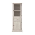 thumbnail image 4 of Xukmct Single Glass Door Tall Storage Cabinet with Drawer and Inner Shelves, Wood Sideboard Cabinet for Living Room, Kitchen, Dining Room, Office, Gray, 4 of 9