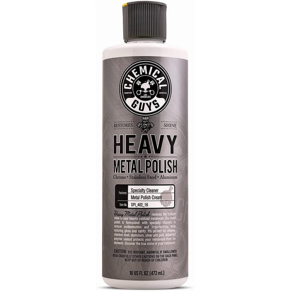 Heavy Metal Polish Restorer and Protectant - Cleans, Restores & Protects, Aluminum, Stainless Steel, Chrome More, Safe for Cars, Trucks, Motorcycles, RVs, Boats 16 oz