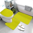 thumbnail image 3 of Bathroom Rugs Sets 3 Piece - dark-yellow Absorbent Non Slip Bath Mats, U-Shape Toilet Lid Cover, Contour Mat, Soft Washable Shower Mats Bath Rug Mat for Bathroom Tub Toilet, 3 of 7
