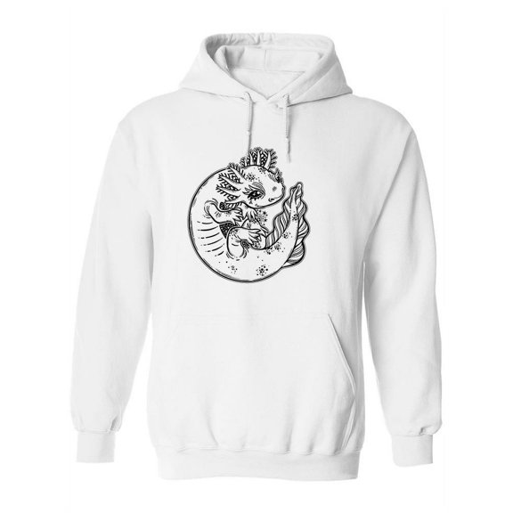Axolotl Cute Line Style Hoodie Women -Image by Shutterstock, Female x-Large