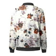 thumbnail image 4 of Luwomo Jackets for Womens Floral Print Round Neck Loose Fit Long Sleeve Coat Cardigan Tops Red,S, 4 of 5
