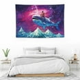 thumbnail image 4 of Chilfamy Funny Tapestry Astronaut Riding Whale Tapestry Boho Mountain Forest Tapestry Space Galaxy Stars Clouds Tapestries Wall Hanging Art for Bedroom Living Room Dorm Decor(60x40 Inch&nbsp;) 60x40in, 4 of 7