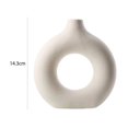 thumbnail image 3 of Jarrones de mesa de centro huecos de maceta de cerámica para decoración de escritorio (Beige S M) Tmvgtek Libre de BPA, 3 of 7
