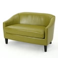 thumbnail image 2 of Isolde Leather Loveseat, Green, 2 of 7