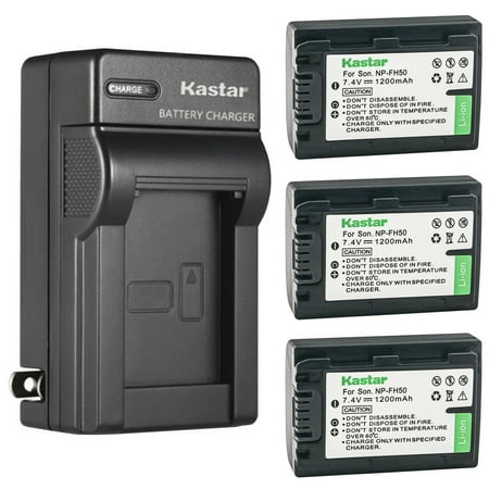 Kastar 3-Pack Battery and AC Wall Charger Replacement for Sony DCR-DVD508 DCR-DVD510 DCR-DVD602 DCR-DVD605 DCR-DVD608 DCR-DVD610 DCR-DVD650 DCR-DVD653 DCR-DVD703 DCR-DVD705 DCR-DVD708