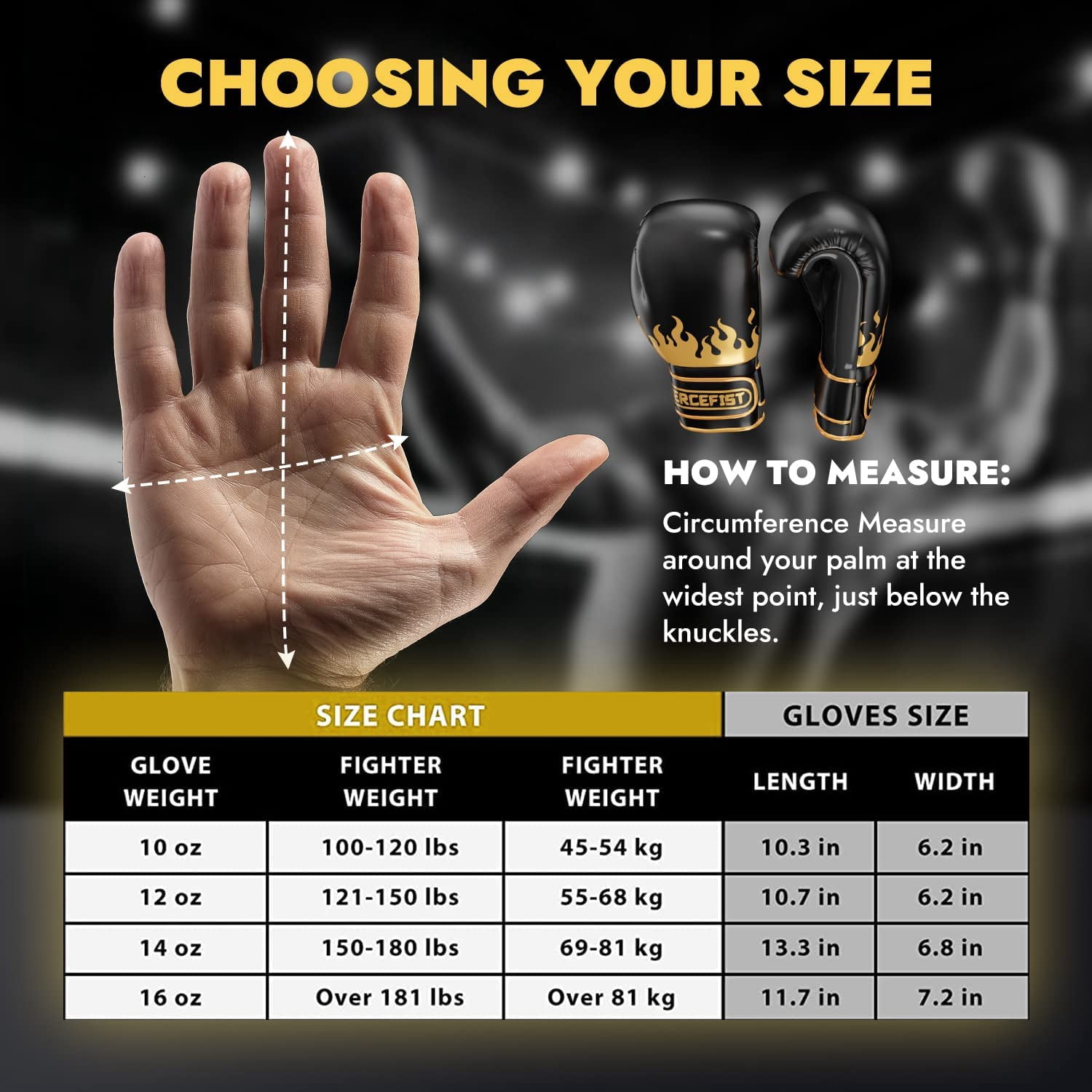 FIERCEFIST Boxing Gloves Men Women - Professional Training Sparring, Kickboxing, Muay Thai, MMA, Taekwondo, fitness for Punching Focus Mitts Pad Workout, Kids, Ventilated Palm, 6oz Black