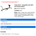 thumbnail image 2 of Trailer Hitch - Compatible with 2007 - 2019 Nissan Altima 2008 2009 2010 2011 2012 2013 2014 2015 2016 2017 2018, 2 of 4