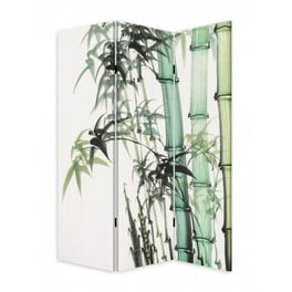 Three Panel Reversible Bamboo Art Room Divider Screen Three Panel Reversible Bamboo Art Room Divider Screen