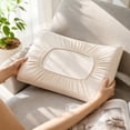 thumbnail image 4 of Cool Feeling Pillowcase Spandex Pillow Cover, Removable & Washable, Portable Disposable Isolation Cover for Lazy Use Beige, 4 of 6