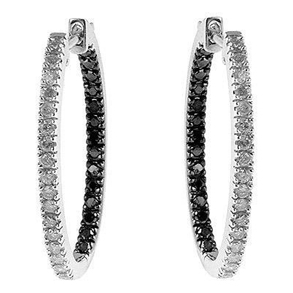Dazzlingrock Collection 1.00 Carat Black Diamond Solitaire Pendant - 14K White Gold Chain - 18 Inch Necklace - View #12