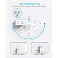 thumbnail image 2 of Surge Protector Outlet Extender - with Rotating Plug, 6 AC Multi Plug Outlet with 4 USB Ports (2 USB C), 1800J Wall Charger, 3-Sided Power Strip with Spaced Outlet Splitter for Home, Office, Travel, 2 of 14