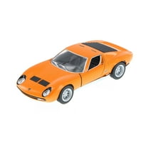 1971 Lamborghini Miura P400 SV Hard Top, Orange - Kinsmart 5390D - 1/34 Scale Diecast Model Toy Car (Brand New, but NOT IN BOX)