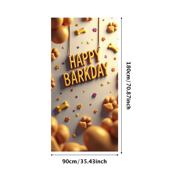 Happy Doggy Party Decorative Bone Design Background Backdrop Paw Print Streamer Perfect for Pet Birthdays Celebrations Playrooms Dog Theme Parties