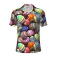 thumbnail image 2 of Daiia Easter Eggs1 Pattern Men’s Polo Shirts,Solid Deck Shirt,Classic Fit, Breathable Cotton Polo for Casual and Sport Wear-Large, 2 of 9