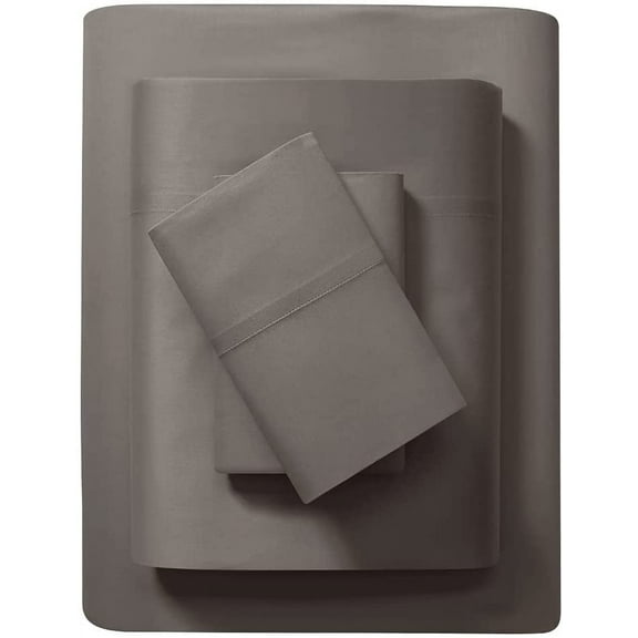 Aster Parker 100% Organic Cotton Super-Soft Bed Sheet Set with Pillowcases, Fair Trade & GOTS Certified Cotton (Gray, Queen)