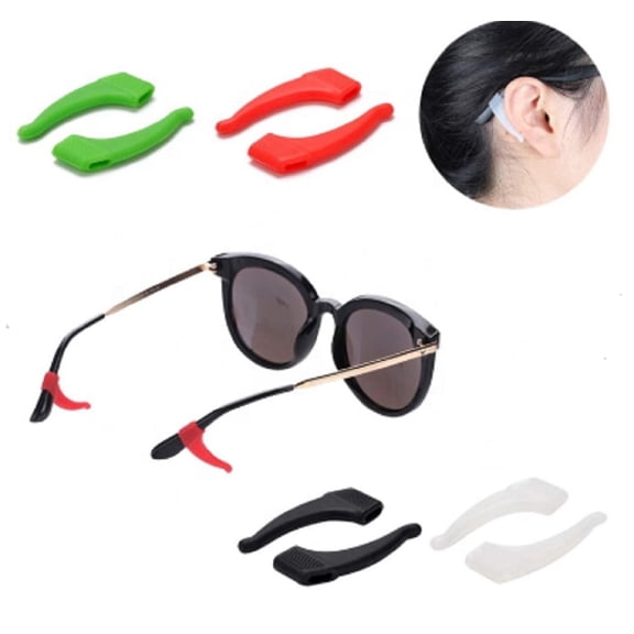 4 Pair Eyeglass Ear Hooks, Anti-Slip Silicone Glasses Grip Cushions for Sports, Daily Wear, Sunglasses and Reading Glasses, TIKA