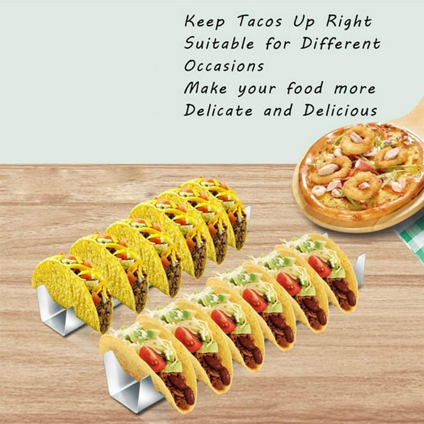 Soporte para Tacos de acero inoxidable soporte para Tacos soporte para hasta 6 Tacos horno, parrilla y lavavajillas seguro, 13,4x2,6x1,9 pulgadas Macarena Soporte de taco