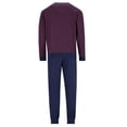 thumbnail image 2 of hajo pijama de hombre conjunto de 2 piezas - largo, puños, cuello redondo, Algodón Premium Vino tinto 3XL (XXX-Large), 2 of 3