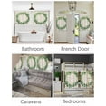 thumbnail image 3 of Spring Plant Short Blackout Curtains 30 Inch Long Green Circle Flowers Linen Texture Rod Pocket Kitchen Curtains, 2 Panels Thermal Insulated Room Darkening Drapes for Bedroom, 42"W x 30"L, 3 of 5