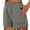 Grey, variant on Women's High Waisted Stretchy Summer Shorts Elastic Waist Solid Color Ladies Comfy Lightweight Baggy Dressy Casual Womens Jorts with Pockets S-2XL