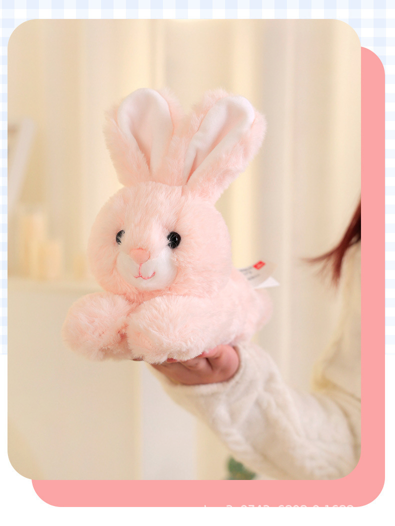 9" Pink Rabbit Plush Doll Cute Animal Toy Children Girls Boys Birthday Gift Decorative Bracelet