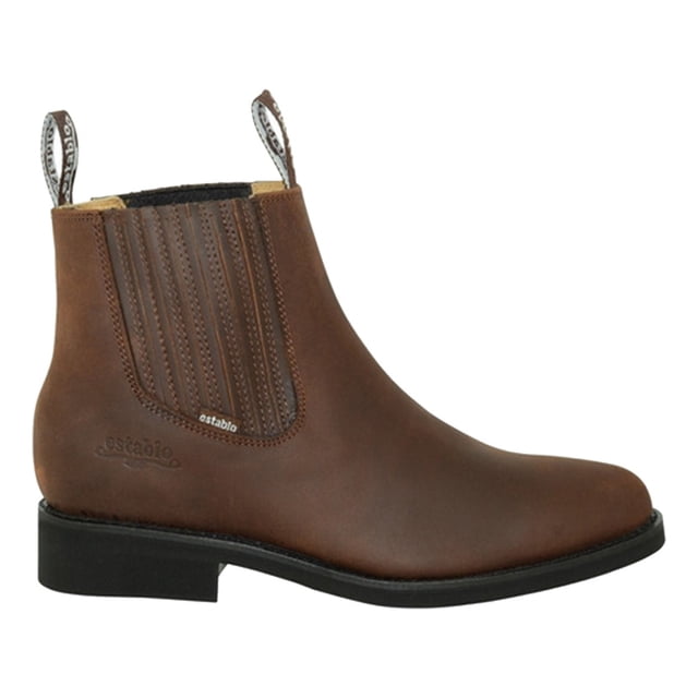 Bota Botín Establo De Piel Suela Goma Para Caballero Modelo 555 Café Crazy