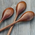 thumbnail image 3 of 6 Piece Long Wooden Spoon Korean Style 9 '' Inch Natural Wood Soup, 3 of 8