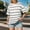 #Gray, variant on Men's Striped Crewneck Short Sleeve Soft Elastic Basic Pullover Tee Shirt,Black White Stripe,Blue,Size S