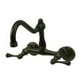thumbnail image 2 of Kingston Brass KS3225BL 4 Inch -8 Inch Adjustable Center Wall Mount Kitchen Faucet - Oil Rubbed Bronze, 2 of 2
