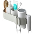 thumbnail image 2 of Rawiri Soporte para secador de pelo, decoración del hogar, organizador de mostrador de baño montado en la pared, almacenamiento de herramientas para el cuidado y peinado del cabello con cesta,, 2 of 8